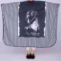 成人理发染发围布防水透气防静电披肩剪发围布家用光滑不粘发围布 复古骷髅围布