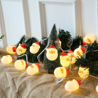 圣诞节装饰场景布置橱窗创意led小彩灯串玻璃贴饰品圣诞树挂件 [圣诞老人]3米20灯电池+USB