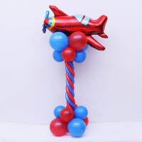 六一气球立柱路引卡通队长儿童生日小朋友拍下装扮场景布置背景墙 复古飞机螺旋立柱