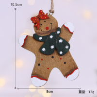 圣诞装饰品木质创意姜饼人小挂件圣诞树装饰节日气氛场景布置道具 姜饼人-蝴蝶结