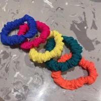 小肠弹力糖果少女发圈丸子头绳ins荧光皱褶日韩彩色扎头皮筋发绳 小肠发圈 5根装