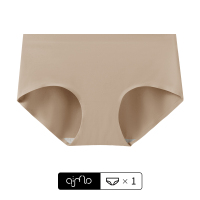 埃茉AIMO 粉丝回馈 1条装 女士内裤中腰日系少女可爱透气三角短裤 定制无痕肤色 S