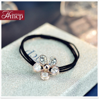 水钻头绳女韩国小清新气质简约花朵马尾皮套扎头发皮筋发圈头饰品