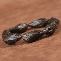 正宗海南天然沉香虫漏手串原木密结沉水级黑油老料文玩手链男女 约:18mm 重:40克
