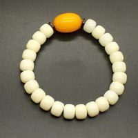 天然白玉菩提根手串108菩提子佛珠手链男女百搭项链长款简约文玩 款式六 6*8MM(适合女性)