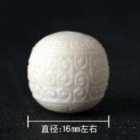 天然象牙果雕刻回纹圆通隔珠佛头大小金刚星月菩提配饰件套装餐 象牙果三层回纹圆珠16mm