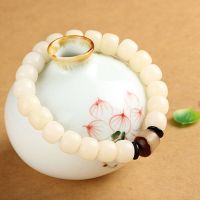 [假一赔十]天然白玉菩提根手串单圈菩提子桶珠手链男女情侣礼物 [椰壳隔片+阴阳菩提款]