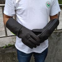 养宠物防抓咬伤防护手套 防猫抓防狗咬蛇训狗鹰加厚加长牛皮手套 长度37厘米