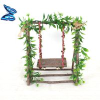 实木秋千书桌面上装饰品迷你小摆件卧室少女可爱风工艺品娃娃摆架 小号秋千材料包