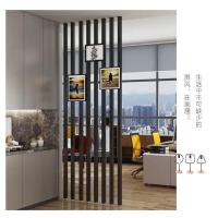 烤漆北欧简约现代铁艺屏风客厅餐厅办公室隔断装饰分隔玄关立柱 黑色 一根10-39厘米高
