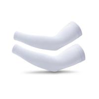 加长冰爽袖冰丝防晒袖套护臂女防紫外线夏季开车男手套袖子套手臂 纯白色[护臂] M码-120斤以下+送手环