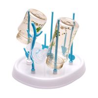 婴儿奶瓶架干燥沥水架防尘带盖晾干架放奶瓶的架子沥干置物收纳盒 奶瓶架经典款 不搭配任何组合