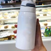 韩版带吸管保温杯学生女可爱少女心水杯清新森系儿童宝宝便携杯子 神秘吸管款/白色260ML 单杯+吸管