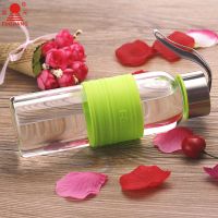 富光单层玻璃杯女士学生用花茶水杯子创意便携防漏透明暖手瓶子 乐语玻璃杯 绿色