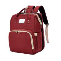 妈咪包婴儿床外出包多功能双肩包大容量背包母婴包带娃包升级面料 简单便携款妈咪包婴儿床(玫红色)
