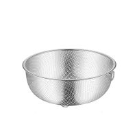 304不锈钢长柄密孔篮多功能过滤漏勺洗米筛洗菜沥水篮家用洗米盆 常规特价款[单环款] 19.5CM[加厚]