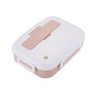 打包饭盒便当盒学生带盖饭盘餐具小学生四格女生快餐盒保温盒分离 北欧粉#送餐具 1300ML(无隔层)三格#
