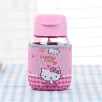 特百惠企鹅cc嘟嘟杯杯套350ml玻璃杯随手杯迷你便携带提绳保护套 无绳款凯蒂猫_