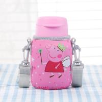 特百惠CC企鹅嘟嘟杯套可爱迷你玻璃杯随心杯便携防摔保护套350m 背带款小猪佩奇_