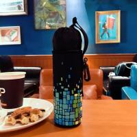 加厚特百惠保温杯套500ml350ml420ml430ml都市暖心水壶套水杯子袋 尺寸C-350ml(手提款)_