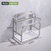 加厚不锈钢厨房置物架用品晾洗放沥水碗架碗柜碗碟碗筷盘餐具架 小号亮光刀架