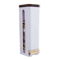 塑料袋收纳盒壁挂式垃圾袋收纳神器大容量厨房免打孔购物袋储物架 咖啡色