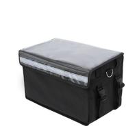 28升车载脚踏板放置外卖送餐箱小号防水加厚保温箱单肩手提送餐包 28L黑色箱体+内支架
