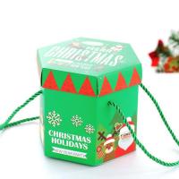 [20个装/混装]卡通圣诞节苹果盒平安夜苹果盒平安果包装盒批发 超级大号绿色(1个装)14x14cm