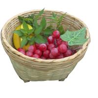 竹制品农家手工水果筐家用点心篮馒头篮竹篮竹筐竹筛子圆簸箕 直径24高18