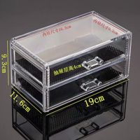 五层抽屉式亚克力大号手帐胶带收纳盒日本胶美甲工具饰化妆品盒 小号2抽屉(尺寸较小 看好尺寸再拍)
