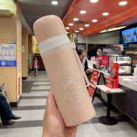 韩版直饮带盖保温杯ins高颜值便携喝水杯子学生可爱清新创意水杯 1070粉色350ML子弹头保温杯