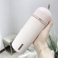 保温杯女学生简约ins带盖瓶清新森系便携可爱少女水杯大容量杯子 粉色 杯子