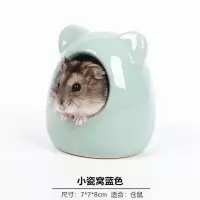 仓鼠窝陶瓷贝壳窝瓷窝小窝小房子小屋降温冰屋睡窝夏天用品 小瓷窝蓝色 S