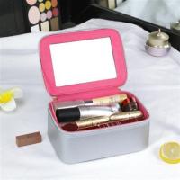 韩版新款化妆包ins外出随身大容量化妆品收纳盒小号便携女旅行箱 银色