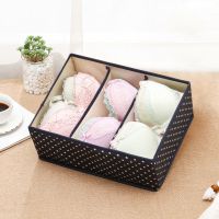 装内衣内裤收纳盒抽屉式分格家用袜子盒子女内衣裤文胸整理箱布艺 三格无盖不可水洗