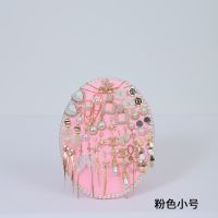 首饰展示架饰品展示板珠宝展示道具耳环架耳钉架项链架耳环展示板 白珠粉色 小号