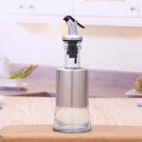 厨房油瓶不锈钢调料瓶调味品瓶大中小号油壶酱油醋瓶玻璃油瓶 200ml[送贴纸漏斗] 单只价
