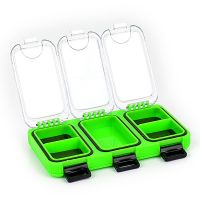 多功能装钓鱼钩的小收纳盒单盒双层防水不散乱钓钩小盒子渔具配件 磁片配件盒 亮绿色