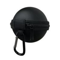 便携式6.5cm可梦精灵球收纳包EVA圆形球类保护套雷蛇小恶魔耳机包 全黑