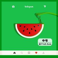 可爱便携创意数码充电器数据线 有线耳机收纳包收纳盒硅胶小迷你 硅胶包 西瓜带挂绳