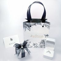 戒指盒婚礼包装饰品小精致项链盒子高档绒布首手錬耳钉收纳盒 戒指盒+手袋+贺卡+丝带+擦银布