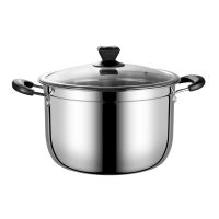 [三层复底]汤锅不锈钢加厚大容量家用多功能电磁炉燃气炉锅具 [特厚加深]复底汤锅 20cm(1人量)