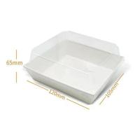 肉松小贝蛋糕卷面包包装盒三明治泡芙西点烘焙雪媚娘长方形透明盒 10套 白色方形盒