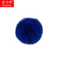 2个8cm仿獭兔毛球兔毛毛球饰品配件手机DIY鞋帽包包服装辅料 宝蓝 6cm两个