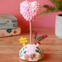 创意铅笔座 小学生雪花泥毛球DIY手工制作材料包益智粘贴儿童玩具 爱心款05