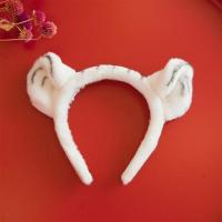 卡通仿真老虎尾巴爪子道具公仔动物手套儿童毛绒玩具动物园同款 白色老虎发箍 详细尺寸见详情页