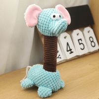 宠物玩具大中小型犬猫骨头耐撕扯咬发声BB叫磨牙棉绳解闷毛绒玩具 草莓大象