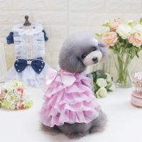 狗狗衣服宠物衣服夏季薄款泰迪比熊猫咪小型犬可爱韩版公主连衣裙 韩版大点点纱裙H245KC-粉色 XS码(背长15厘米:适