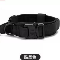 大型犬项圈战术狗圈防爆冲尼龙眼镜蛇扣狗项圈 黑色单项圈 M