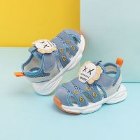 儿童机能鞋子夏季男女宝宝凉鞋0-1-3岁2小童软底婴幼儿学步鞋包头 牛仔蓝 内长11.5cm 15码